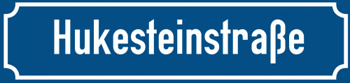 Straßenschild Hukesteinstraße