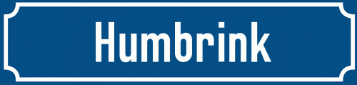 Straßenschild Humbrink zum kostenlosen Download
