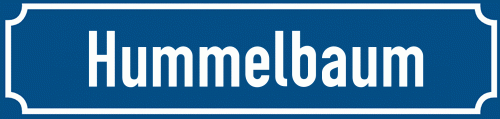 Straßenschild Hummelbaum zum kostenlosen Download