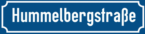 Straßenschild Hummelbergstraße