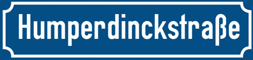 Straßenschild Humperdinckstraße zum kostenlosen Download