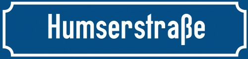 Straßenschild Humserstraße
