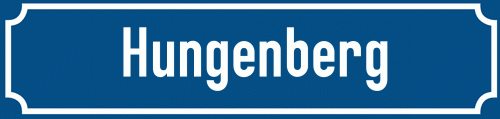 Straßenschild Hungenberg