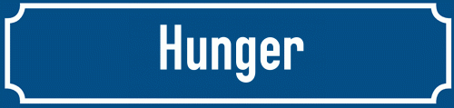 Straßenschild Hunger