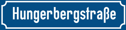 Straßenschild Hungerbergstraße zum kostenlosen Download