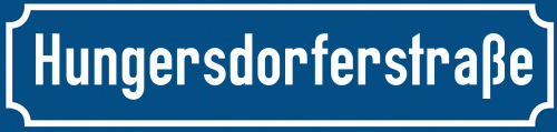 Straßenschild Hungersdorferstraße