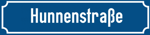 Straßenschild Hunnenstraße zum kostenlosen Download