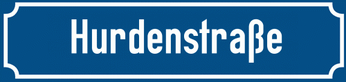Straßenschild Hurdenstraße