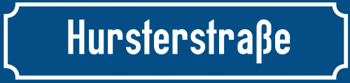 Straßenschild Hursterstraße