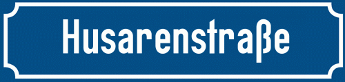 Straßenschild Husarenstraße zum kostenlosen Download