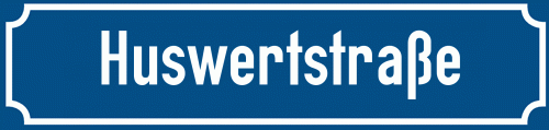 Straßenschild Huswertstraße