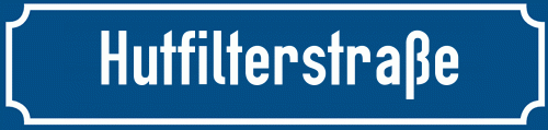 Straßenschild Hutfilterstraße
