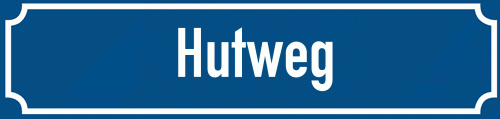 Straßenschild Hutweg