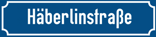 Straßenschild Häberlinstraße zum kostenlosen Download