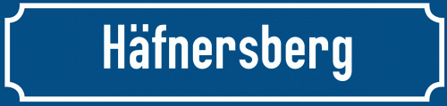 Straßenschild Häfnersberg