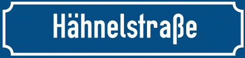 Straßenschild Hähnelstraße zum kostenlosen Download
