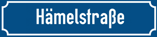 Straßenschild Hämelstraße