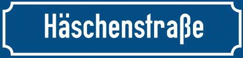 Straßenschild Häschenstraße