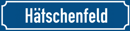 Straßenschild Hätschenfeld zum kostenlosen Download