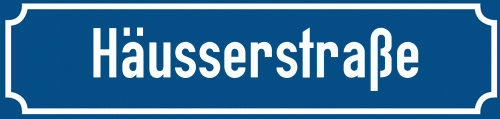 Straßenschild Häusserstraße zum kostenlosen Download