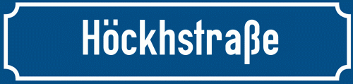 Straßenschild Höckhstraße zum kostenlosen Download
