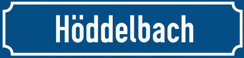 Straßenschild Höddelbach zum kostenlosen Download