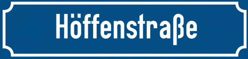 Straßenschild Höffenstraße zum kostenlosen Download