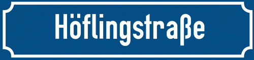 Straßenschild Höflingstraße zum kostenlosen Download
