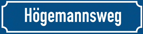 Straßenschild Högemannsweg