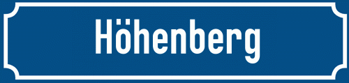 Straßenschild Höhenberg
