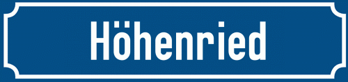Straßenschild Höhenried