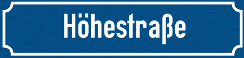 Straßenschild Höhestraße
