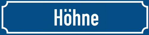 Straßenschild Höhne