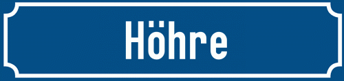 Straßenschild Höhre