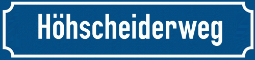 Straßenschild Höhscheiderweg zum kostenlosen Download