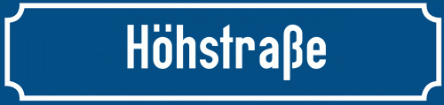 Straßenschild Höhstraße zum kostenlosen Download