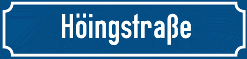 Straßenschild Höingstraße