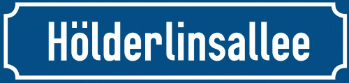 Straßenschild Hölderlinsallee