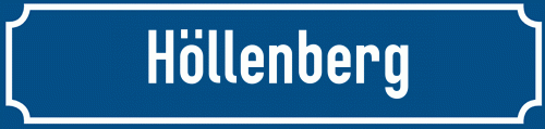 Straßenschild Höllenberg zum kostenlosen Download