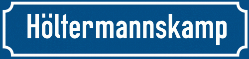 Straßenschild Höltermannskamp zum kostenlosen Download