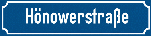 Straßenschild Hönowerstraße