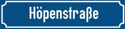 Straßenschild Höpenstraße