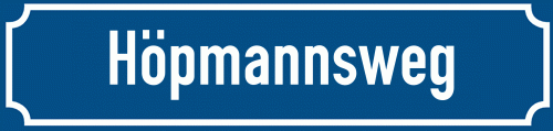 Straßenschild Höpmannsweg