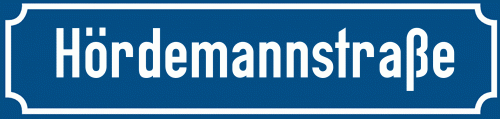 Straßenschild Hördemannstraße