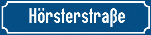 Straßenschild Hörsterstraße