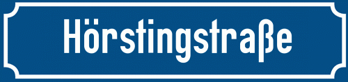 Straßenschild Hörstingstraße