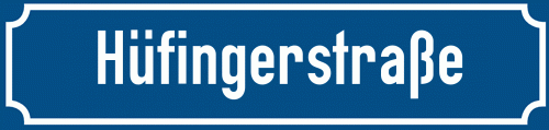 Straßenschild Hüfingerstraße zum kostenlosen Download