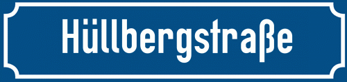 Straßenschild Hüllbergstraße