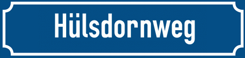 Straßenschild Hülsdornweg