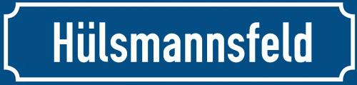 Straßenschild Hülsmannsfeld zum kostenlosen Download
